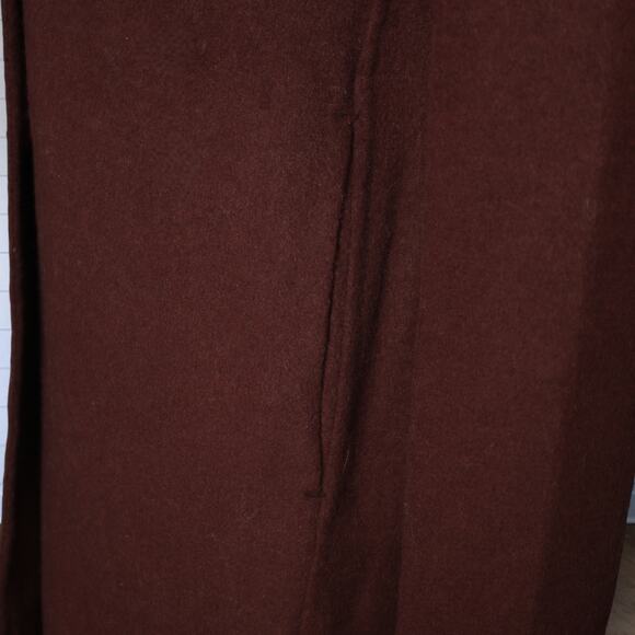 Joie Chocolate Brown Wool Blend Coat Double Breasted Mid Length Peacoat Size S - Picture 4 of 13